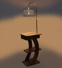 White Shade Floor Lamp With Wood Base