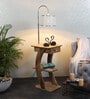 White Shade Floor Lamp With Wood Base