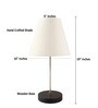 Trento White Fabric Shade Night Lamp With Aluminium Base