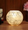 Central White Glass Shade Night Lamp With Glass Base
