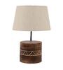 Desmond White Fabric Shade Table Lamp With Mango wood Base