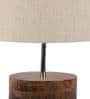 Desmond White Fabric Shade Table Lamp With Mango wood Base