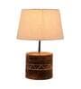 Desmond White Fabric Shade Table Lamp With Mango wood Base