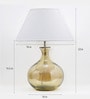 Diagon White Cottan Fabric Shade Night Lamp With Glass Base