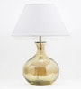 Diagon White Cottan Fabric Shade Night Lamp With Glass Base