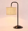 White Shade Table Lamp With Iron Base