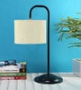 White Shade Table Lamp With Iron Base
