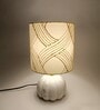 White Shade Table Lamp with Marble Base