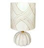 White Shade Table Lamp with Marble Base