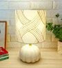 White Shade Table Lamp with Marble Base