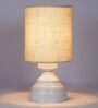 White Shade Table Lamp With Metal Base