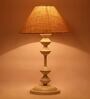 Brown Shade Table Lamp With Metal Base