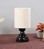 White Shade Table Lamp With Metal Base
