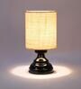 White Shade Table Lamp With Metal Base