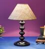 Brown Shade Table Lamp With Metal Base
