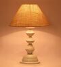 Brown Shade Table Lamp With Metal Base