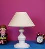 White Shade Table Lamp With Metal Base