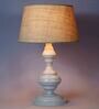Brown Shade Table Lamp With Metal Base