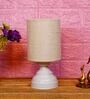 White Shade Table Lamp With Metal Base
