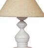 White Shade Table Lamp With Metal Base