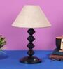 Brown Shade Table Lamp With Metal Base