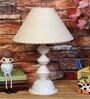 Brown Shade Table Lamp With Metal Base