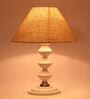 Beige Shade Table Lamp With Metal Base