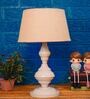 Brown Shade Table Lamp With Metal Base