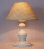 White Shade Table Lamp With Metal Base