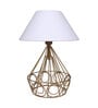 White Shade Table Lamp With Metal Base