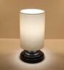 Festiva White Cotton Shade Table Lamp With Metal Base