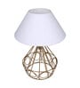 White Shade Table Lamp With Metal Base