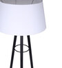 White Shade Table Lamp With Metal Base