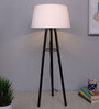 White Shade Table Lamp With Metal Base