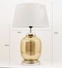 Venus White Cottan Fabric Shade Night Lamp With Metal & Glass Base
