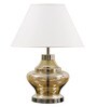 Unica White Cottan Fabric Shade Night Lamp With Metal & Glass Base