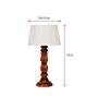 Palermo White Fabric Shade Night Lamp With Wood Base