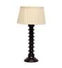 Zucchero White Fabric Shade Night Lamp With Wood Base