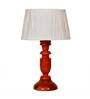 Joshaphus White Fabric Shade Night Lamp With Wood Base