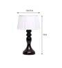 Dorian White Fabric Shade Night Lamp With Wood Base