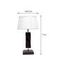 Troika White Fabric Shade Night Lamp With Wood Base