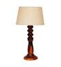 Harmony White Natural Fiber Shade Night Lamp With Wood Base