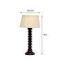 Zucchero White Fabric Shade Night Lamp With Wood Base