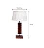 Garlen White Fabric Shade Night Lamp With Wood Base