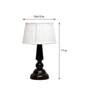 Metz White Fabric Shade Night Lamp With Wood Base