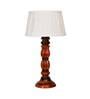 Palermo White Fabric Shade Night Lamp With Wood Base
