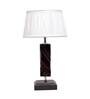 Troika White Fabric Shade Night Lamp With Wood Base