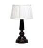 Metz White Fabric Shade Night Lamp With Wood Base