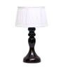 Dorian White Fabric Shade Night Lamp With Wood Base
