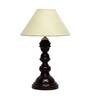Electa White Natural Fiber Shade Night Lamp With Wood Base